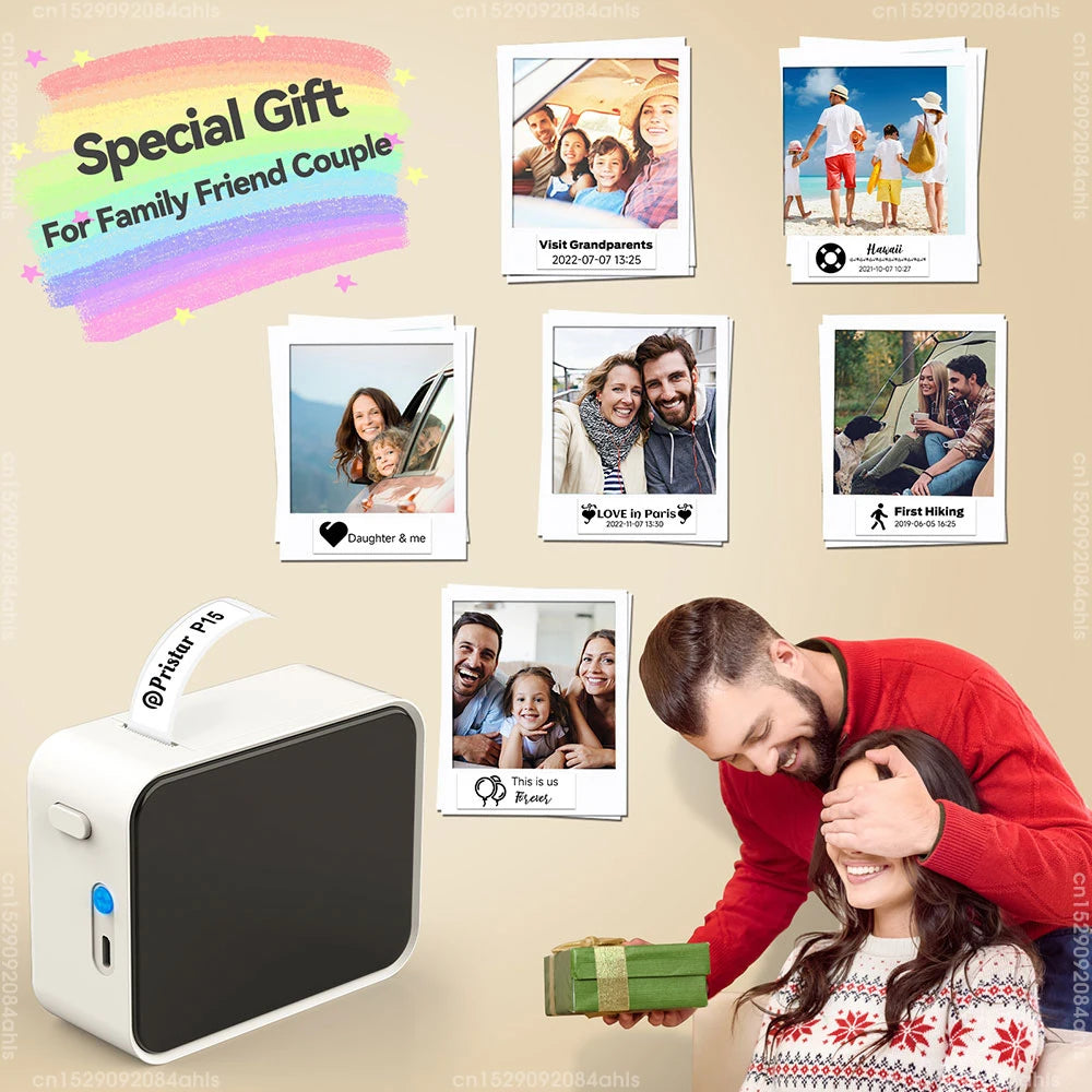 Pocket Label Printer P15 — Inkless Bluetooth Label Maker (iOS & Android)